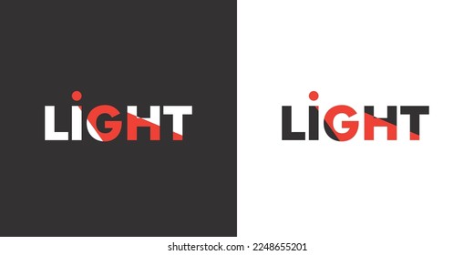 Logo light text lantern beam of light