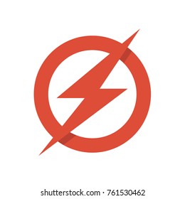 Logo lightning abstract sign with minimalism vector illustration flat design modern concept