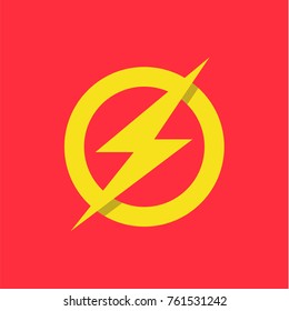 Logo lightning abstract sign with minimalism vector illustration flat design modern concept