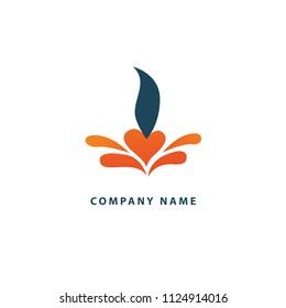 Logo line art brush for design template. Modern paint vector element. Art, paint, inspiration, creative agency logotype. Imagination concept web sign. Vector illustration, Graphic Editable Design.