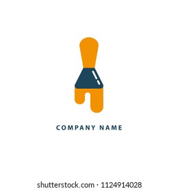 Logo line art brush for design template. Modern paint vector element. Art, paint, inspiration, creative agency logotype. Imagination concept web sign. Vector illustration, Graphic Editable Design.