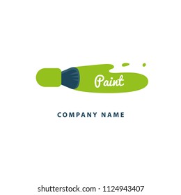 Logo line art brush for design template. Modern paint vector element. Art, paint, inspiration, creative agency logotype. Imagination concept web sign. Vector illustration, Graphic Editable Design.