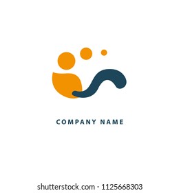 Logo line art brush for design template. Modern paint vector element. Art, paint, inspiration, creative agency logotype. Imagination concept web sign. Vector illustration, Graphic Editable Design.