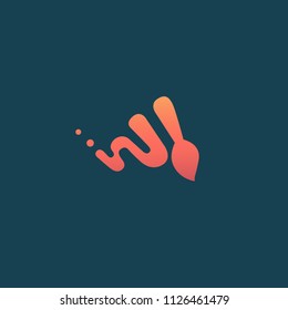 Logo line art brush for design template. Modern paint vector element. Art, paint, inspiration, creative agency logotype. Imagination concept web sign. Vector illustration, Graphic Editable Design.