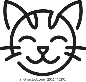 A logo with the line art of a cat face