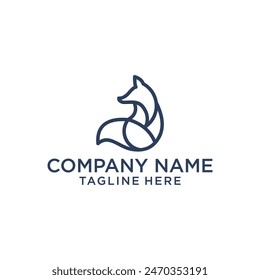 logo line art fox vector