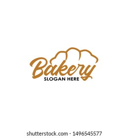 logo line bakery with bread line icon vector design
