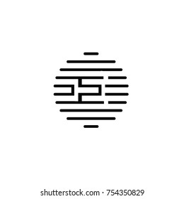 logo line circle flat vector template