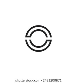 Logo line circle tech unique design with blank background