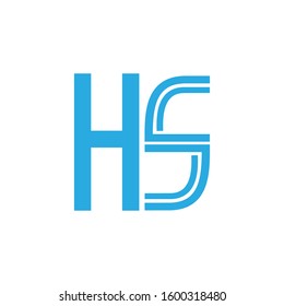 Logo line concept initial letter hs for identity or business company vector eps 10