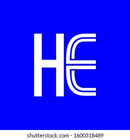 Logo line concept initial letter he for identity or business company vector eps 10