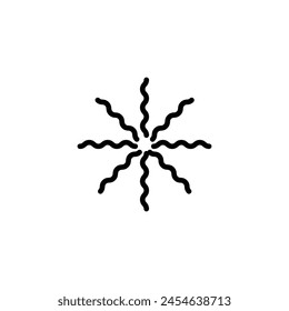 Onda de rizo de línea de logotipo con fondo en blanco