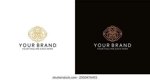 A logo with line elements forming the visual of a lion gives a simple and elegant impression