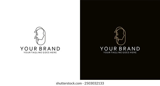 A logo with line elements shaping the human face gives a simple and elegant impression