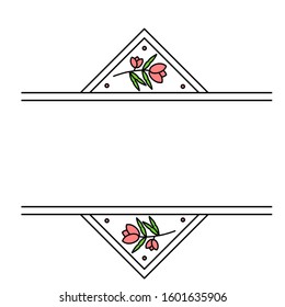 Logo : Line frame with botani flourish.