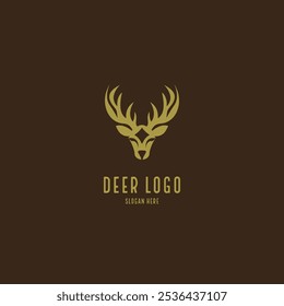 linha de logotipo cabeça de cervo design vetor plano design logotipo para sua empresa 
