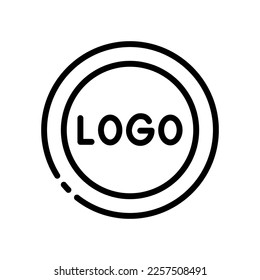 Logo line icon. Coupon, organization, advertising, startup, product, reliability, quality, profit, purchases, sales, gifts, rating, reviews, success, takeoff. business concept. Vector black line icon - Shutterstock ID 2257508491