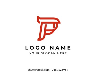 Logo Line letter P and Eagle head, Speed and Movement concept. Editable file