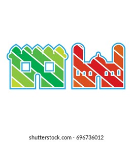 Logo Line Mosque Icon Build Islam