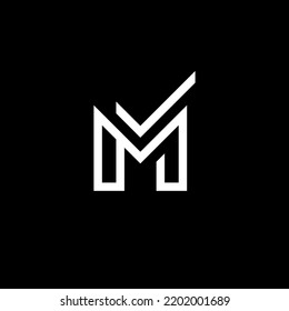 Línea de logotipo Mv Carta Diseño Monograma Plantilla de vectores de iconos