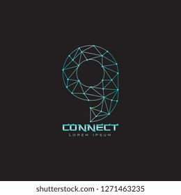 logo line network g letter lowercase with gradient blue and white can be use for slogan , company business name - vector