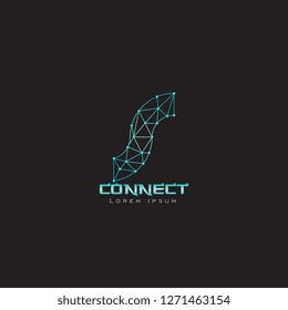 logo line network s letter lowercase with gradient blue and white can be use for slogan , company business name - vector