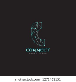 logo line network t letter lowercase with gradient blue and white can be use for slogan , company business name - vector