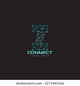 logo line network z letter lowercase with gradient blue and white can be use for slogan , company business name - vector