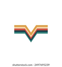 Logo line stroke retro vintage design with blank background