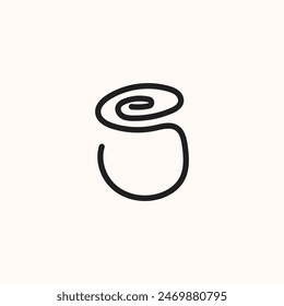 Logo line stroke rose unique design minimalist with blank background