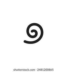 Diseño de trazo de remolino de línea de logotipo con fondo en blanco