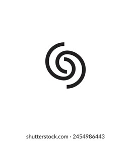 Logo line swirl twist simple design with blank background