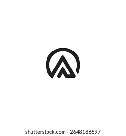 logo A line technology vector illusion