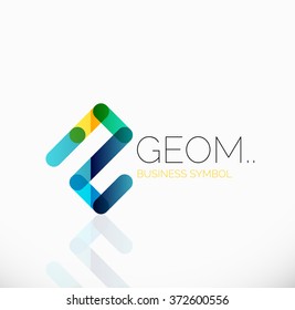 Logo, lineares abstraktes geometrisches Symbol