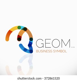 Logotipo, icono geométrico abstracto lineal