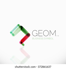 Logotipo, icono geométrico abstracto lineal