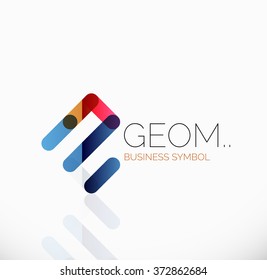 Logotipo, icono geométrico abstracto lineal