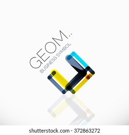 Logo, lineares abstraktes geometrisches Symbol