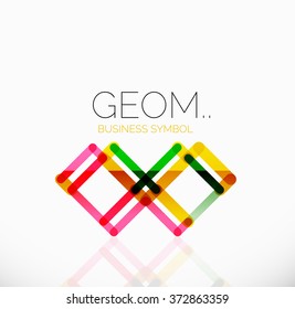 Logo, lineares abstraktes geometrisches Symbol