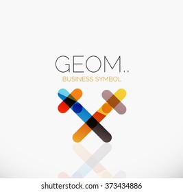 Logo, lineares abstraktes geometrisches Symbol