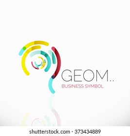Logo, lineares abstraktes geometrisches Symbol