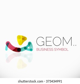 Logo, lineares abstraktes geometrisches Symbol