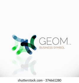 Logo, lineares abstraktes geometrisches Symbol