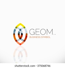 Logo, lineares abstraktes geometrisches Symbol