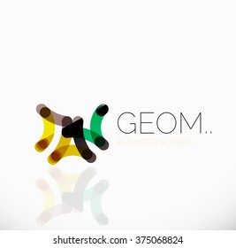 Logotipo, icono geométrico abstracto lineal