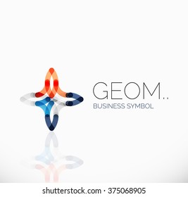 Logotipo, icono geométrico abstracto lineal