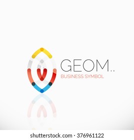 Logo, lineares abstraktes geometrisches Symbol