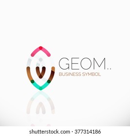 Logo, lineares abstraktes geometrisches Symbol