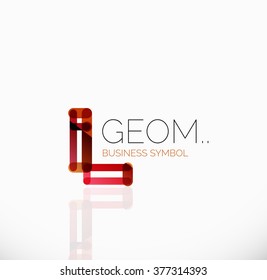 Logo, lineares abstraktes geometrisches Symbol