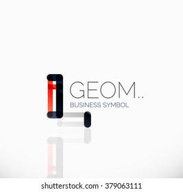 Logo, lineares abstraktes geometrisches Symbol